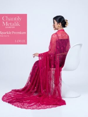 14801a Brokat Chantilly Metalik Sparkle 2.6