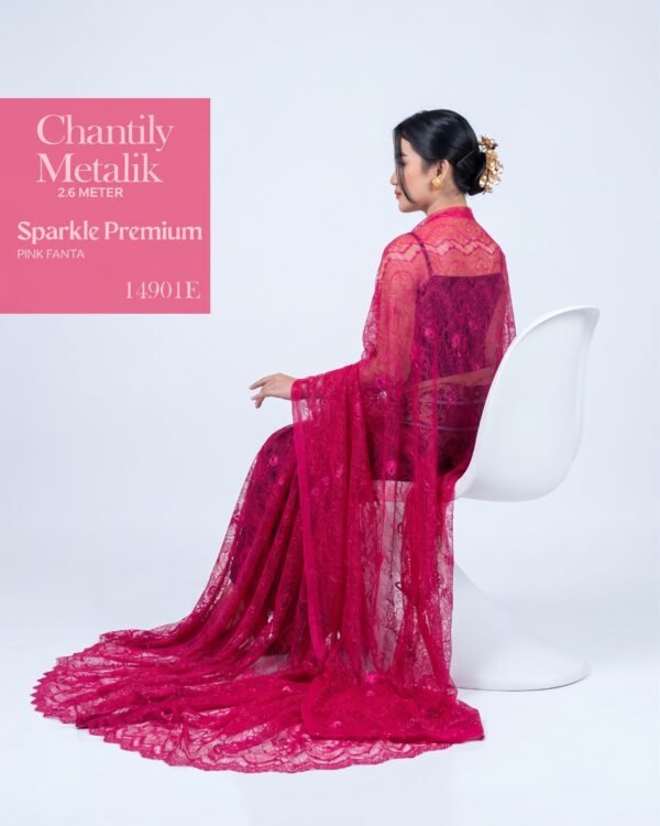 14801a Brokat Chantilly Metalik Sparkle 2.6