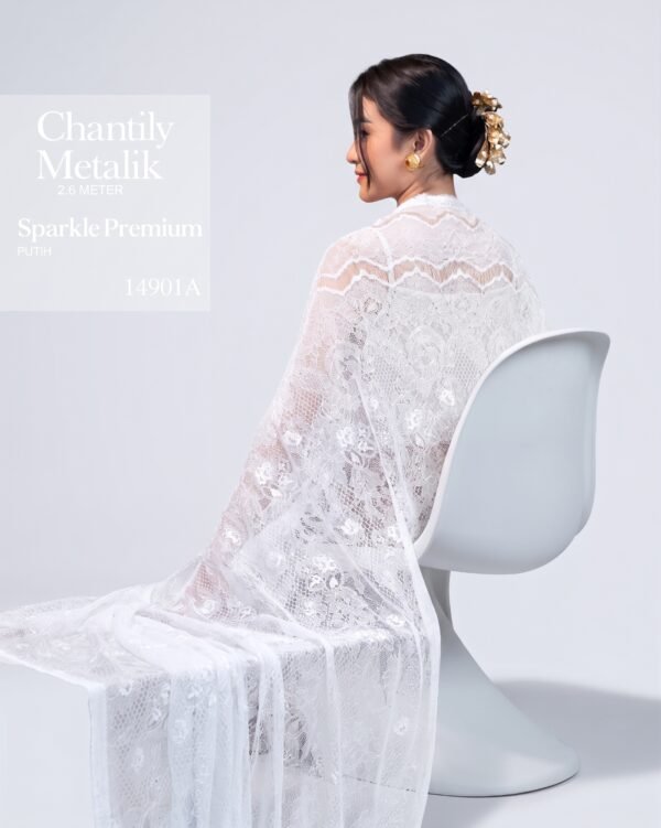14901b Brokat Chantilly Metalik Sparkle 2.6