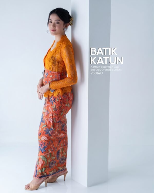 Kamen Batik Katun Setengah Jadi set Obi