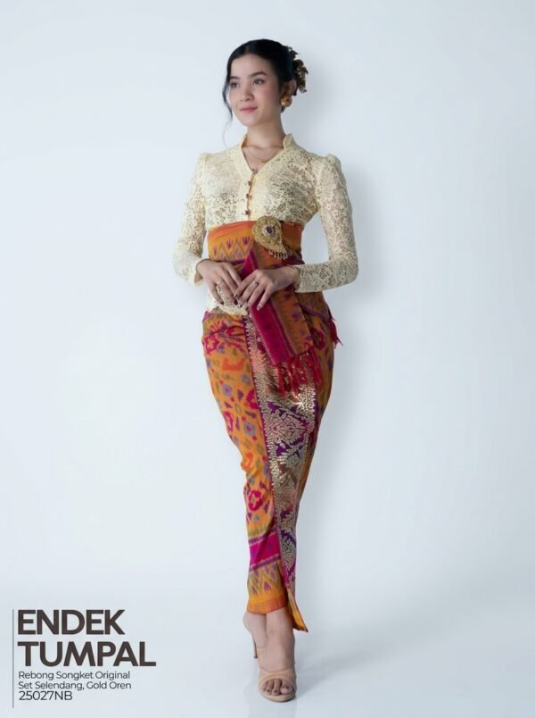 25027d Tenun Endek Tumpal Songket Ori set Sld