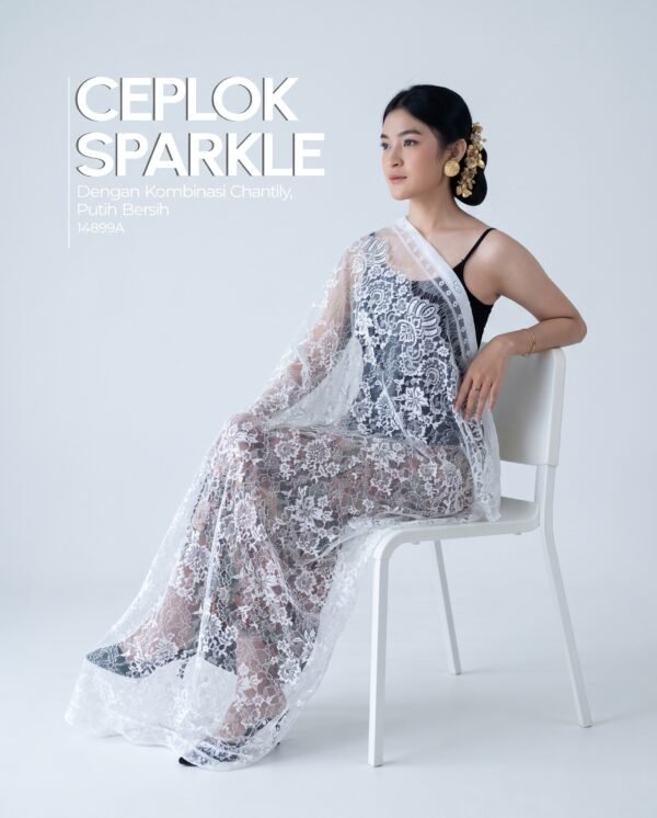 putih Brokat Kombi Sparkle Chantilly 2.6